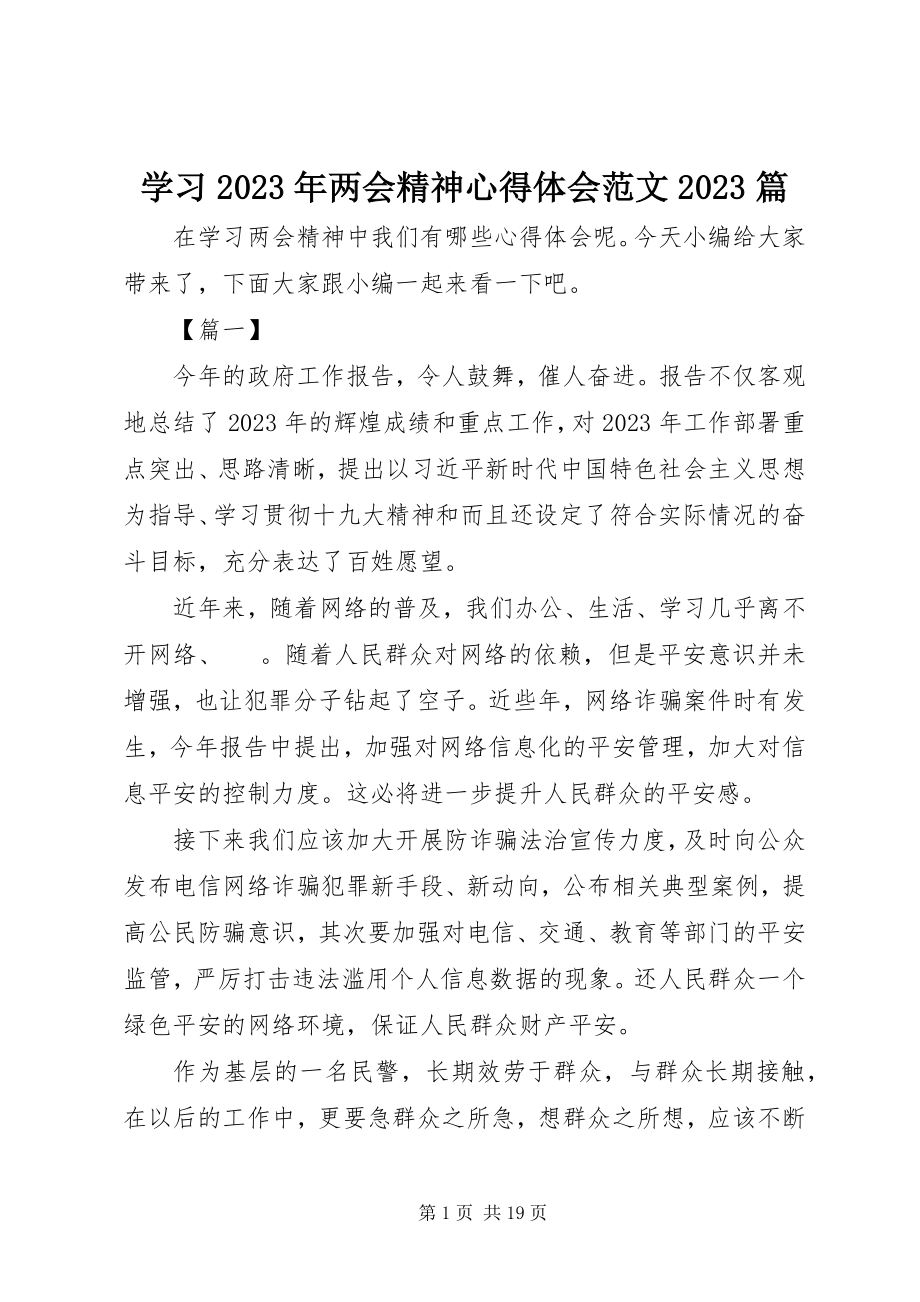 2023年学习两会精神心得体会10篇2.docx_第1页