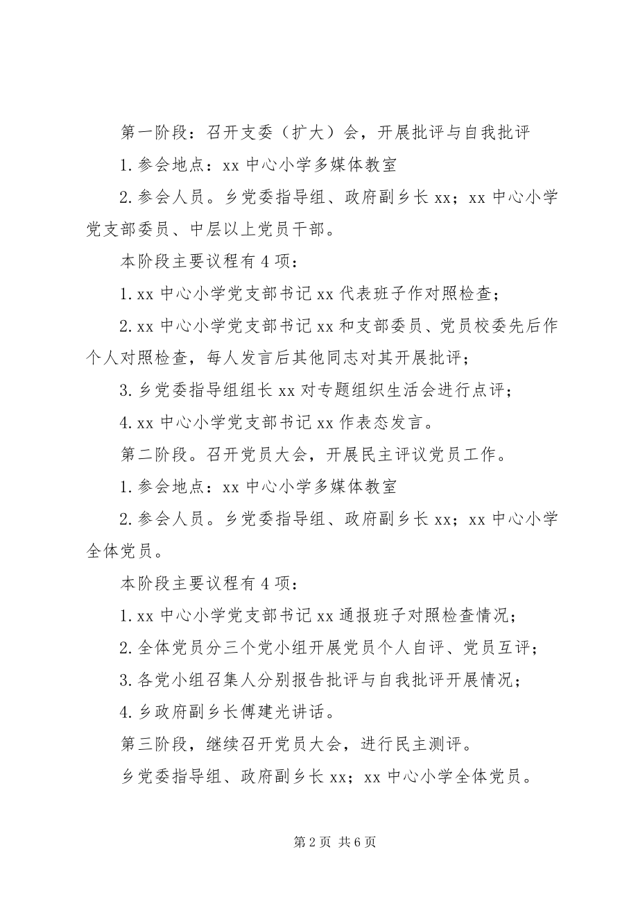 2023年小学党支部专题组织生活会方案.docx_第2页