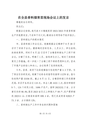 2023年在全县香料烟育苗现场会议上的讲话.docx