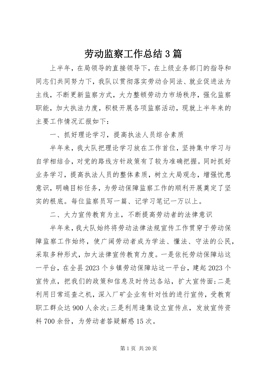 2023年劳动监察工作总结3篇.docx_第1页