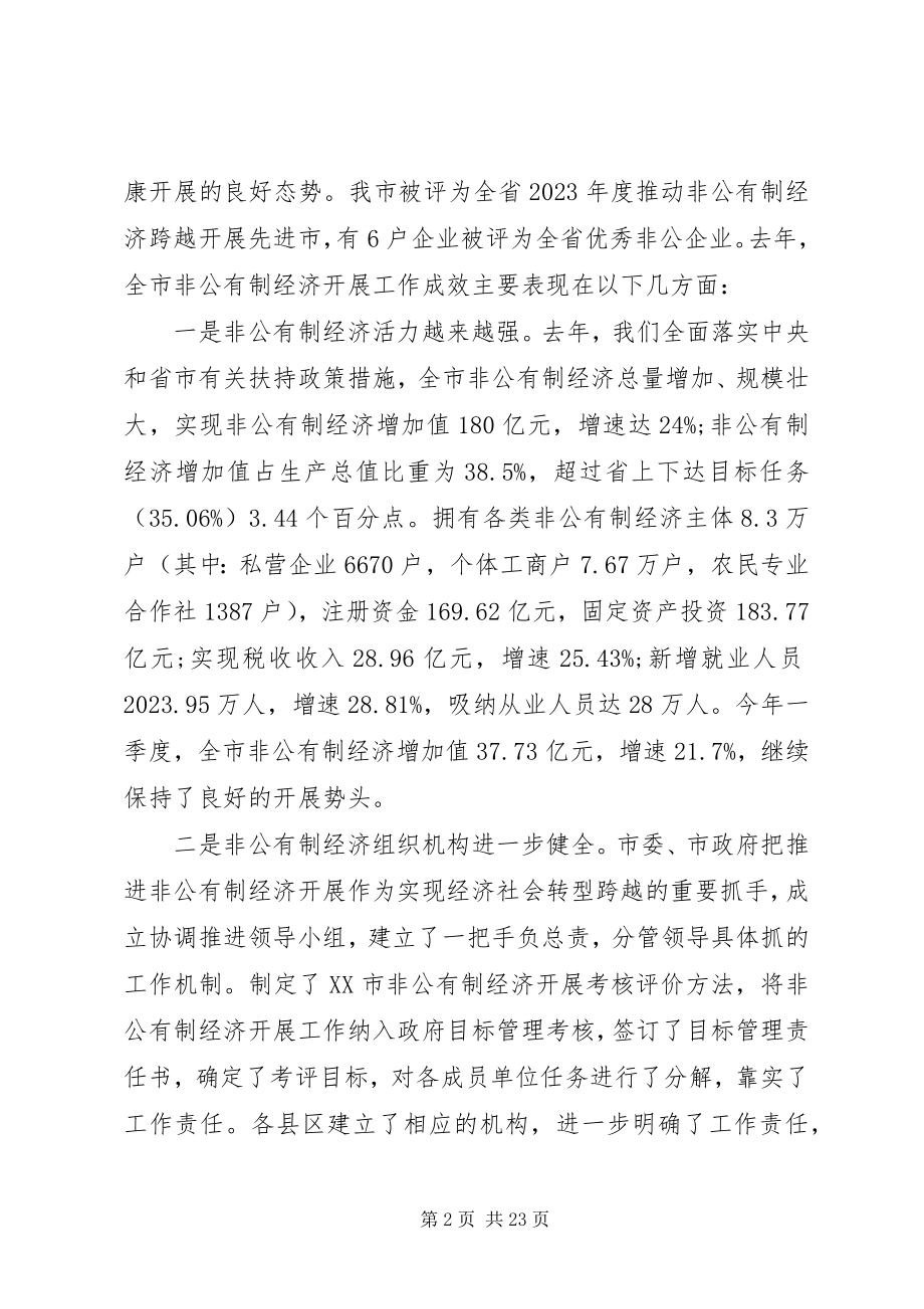 2023年全市非公有制经济工作会议致辞.docx_第2页