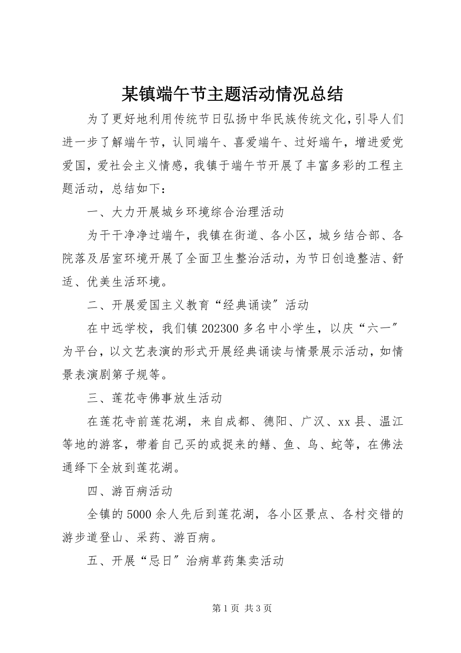 2023年xx镇端午节主题活动情况总结.docx_第1页