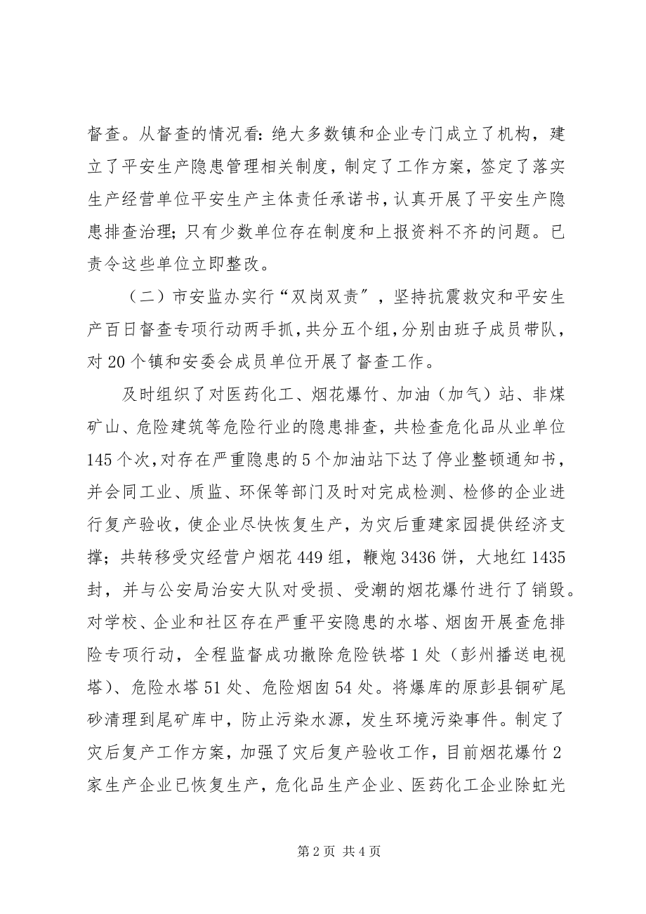 2023年市安全监办百日督查专项行动工作总结.docx_第2页