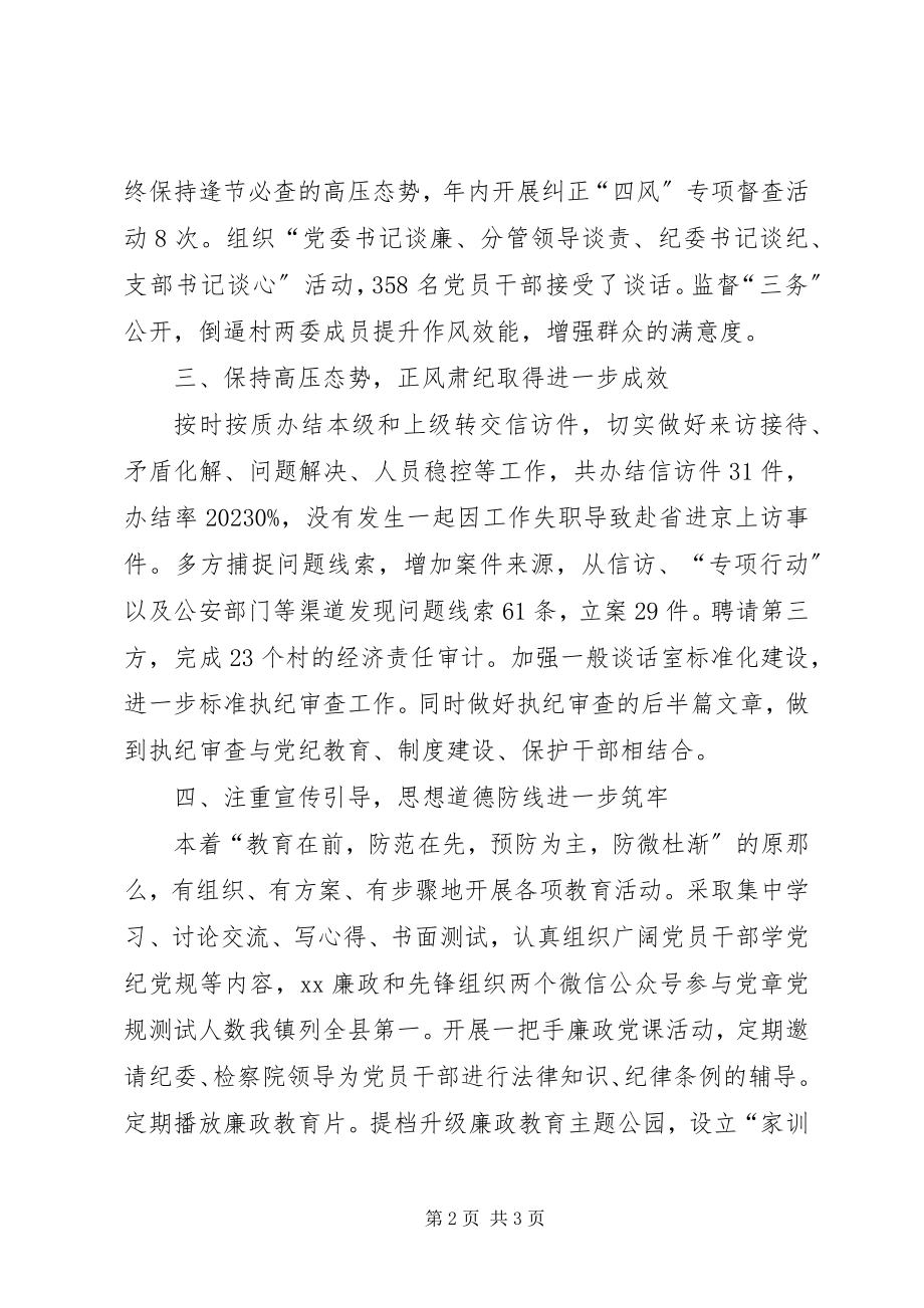 2023年乡镇党委纪委书记年度工作总结.docx_第2页