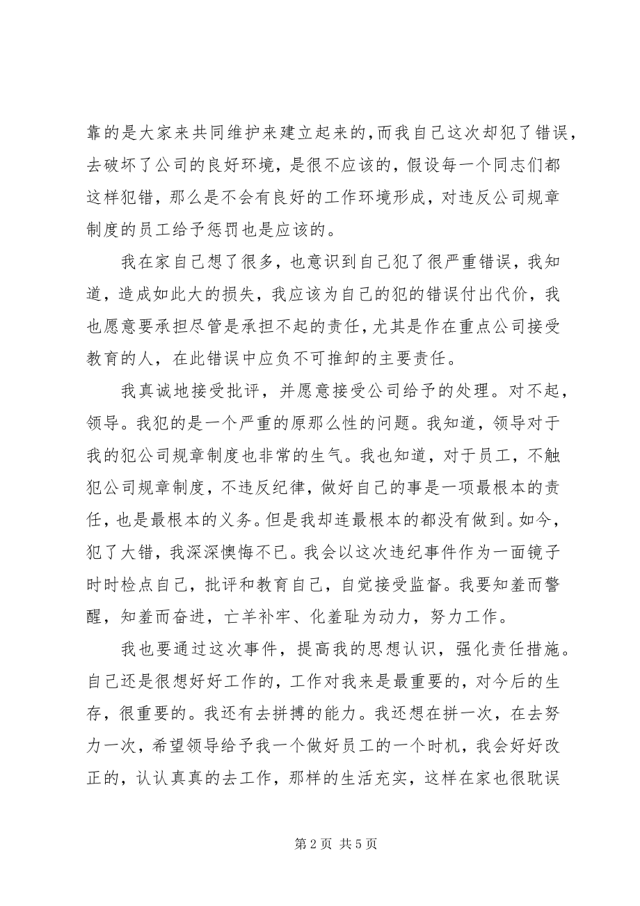 2023年工作疏忽检讨书.docx_第2页