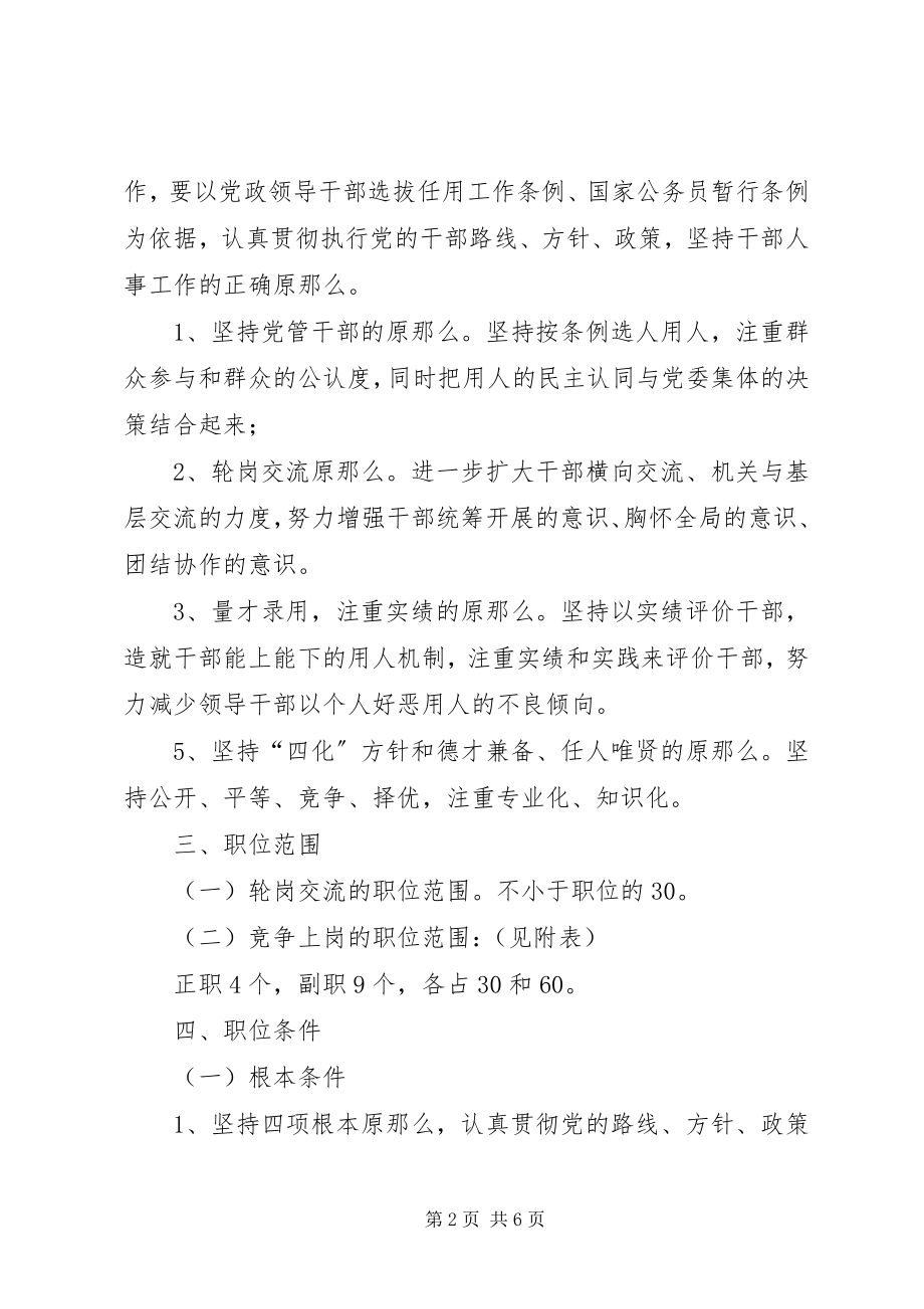 2023年委机关中层干部轮岗交流和部分岗位竞争上岗的实施方案.docx_第2页