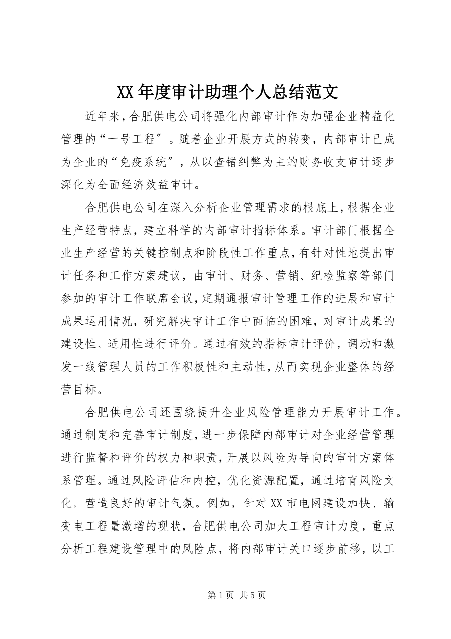 2023年审计助理个人总结.docx_第1页