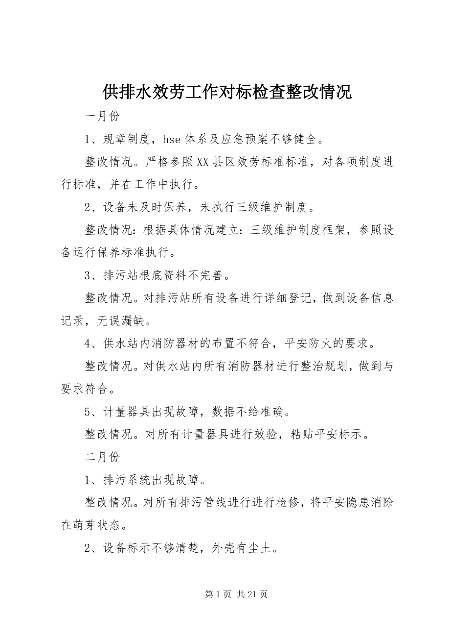 2023年供排水服务工作对标检查整改情况.docx_第1页