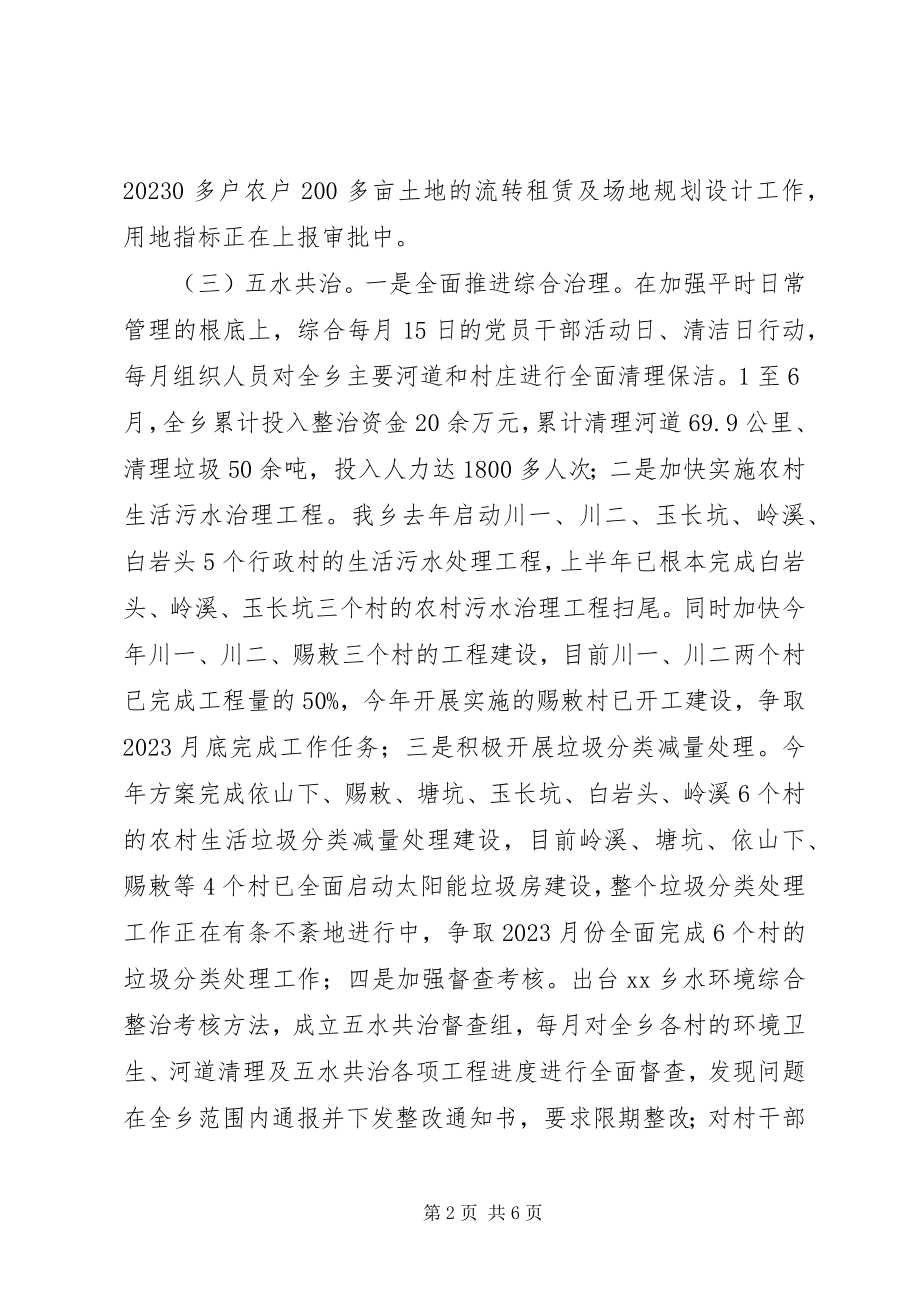 2023年乡半年工作情况汇报.docx_第2页