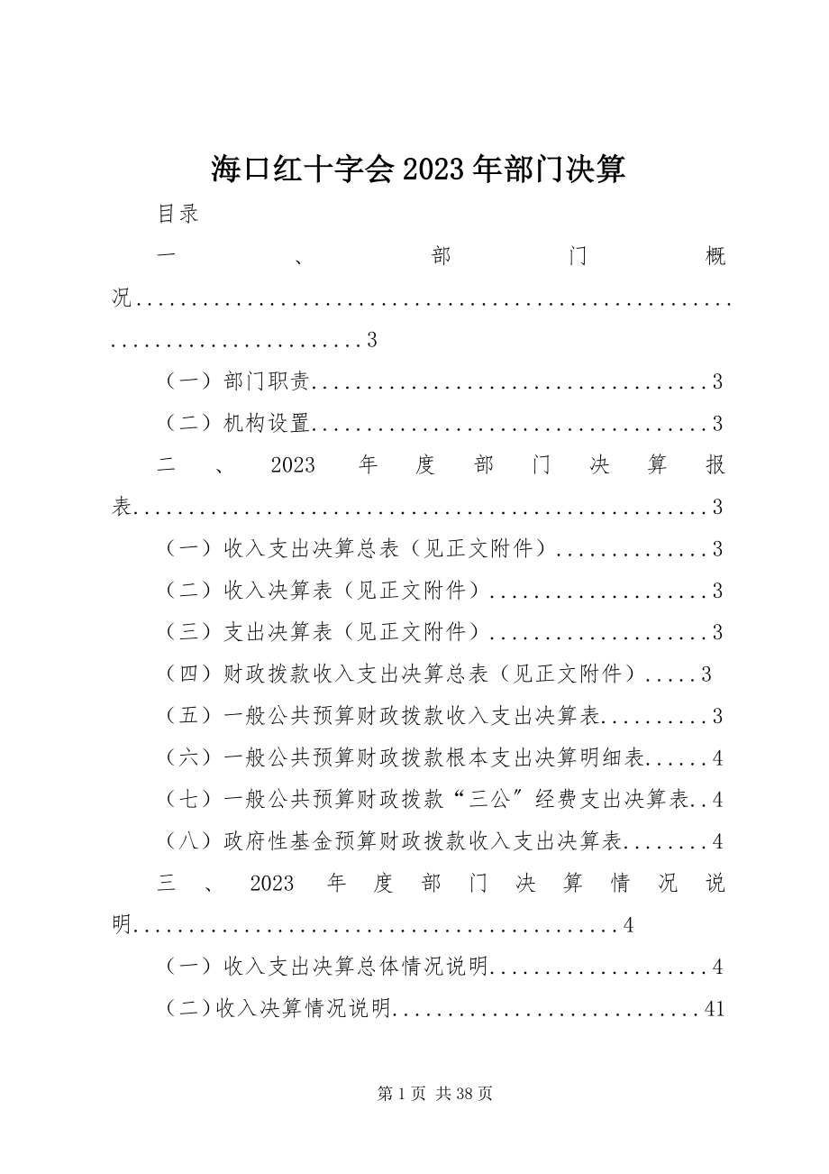 2023年海口红十字会部门决算.docx_第1页