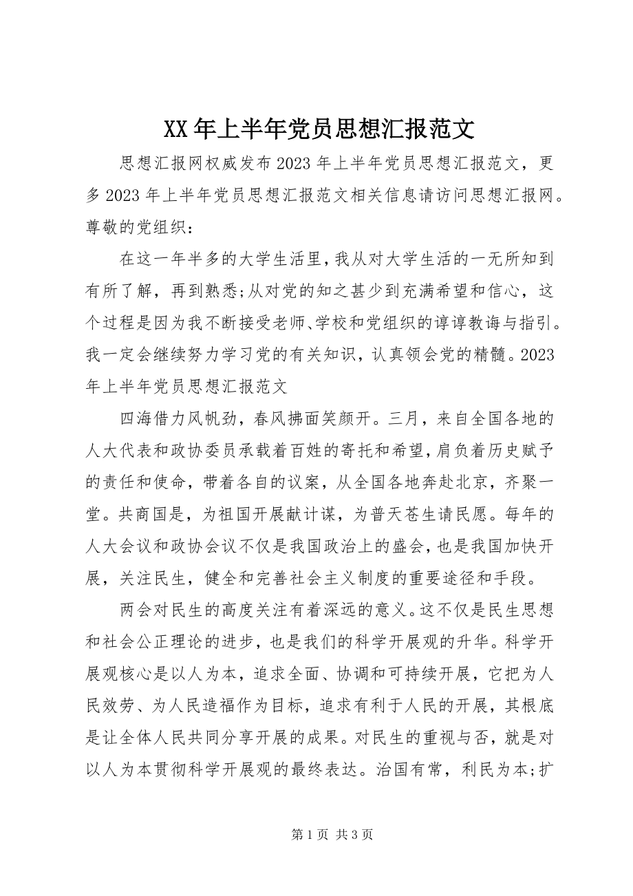 2023年上半年党员思想汇报2新编.docx_第1页