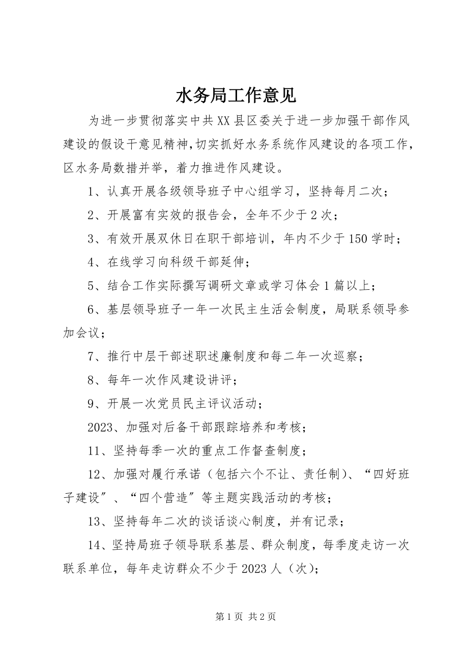 2023年水务局工作意见.docx_第1页