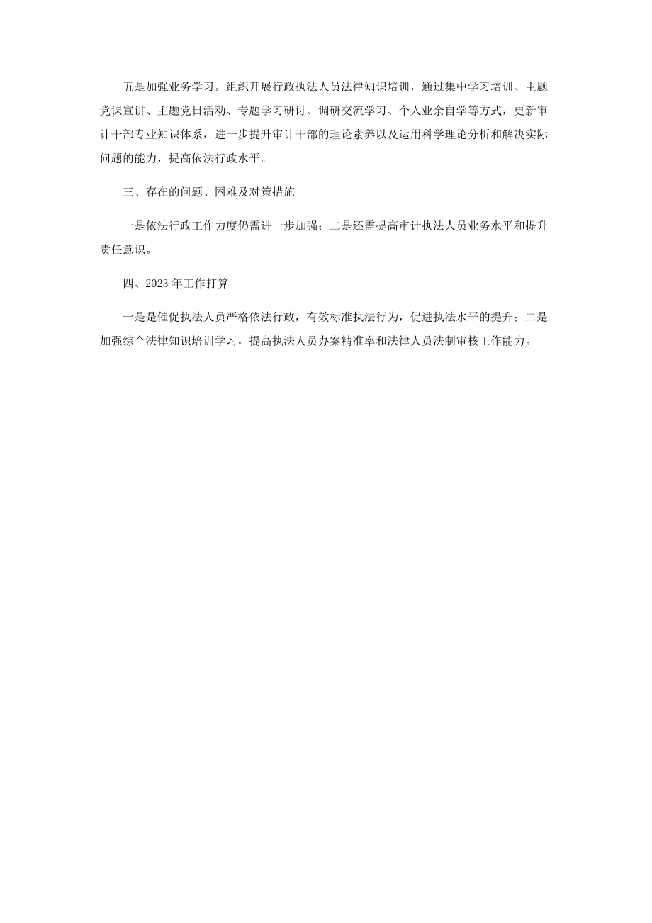 2023年市审计局年行政执法工作总结.docx_第3页