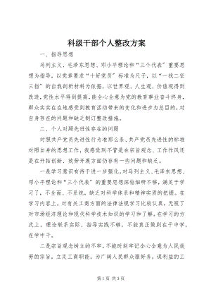 2023年科级干部个人整改方案.docx