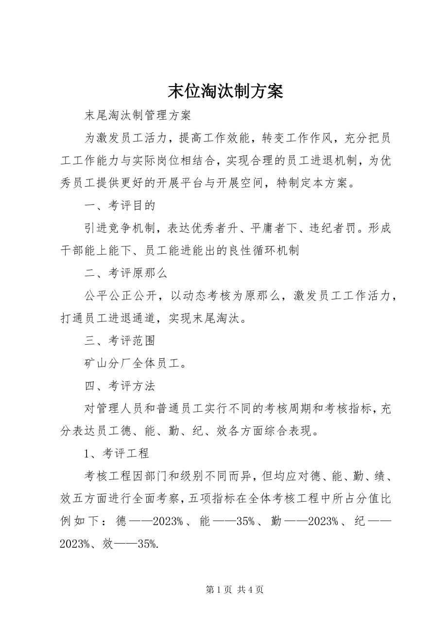 2023年末位淘汰制方案.docx_第1页