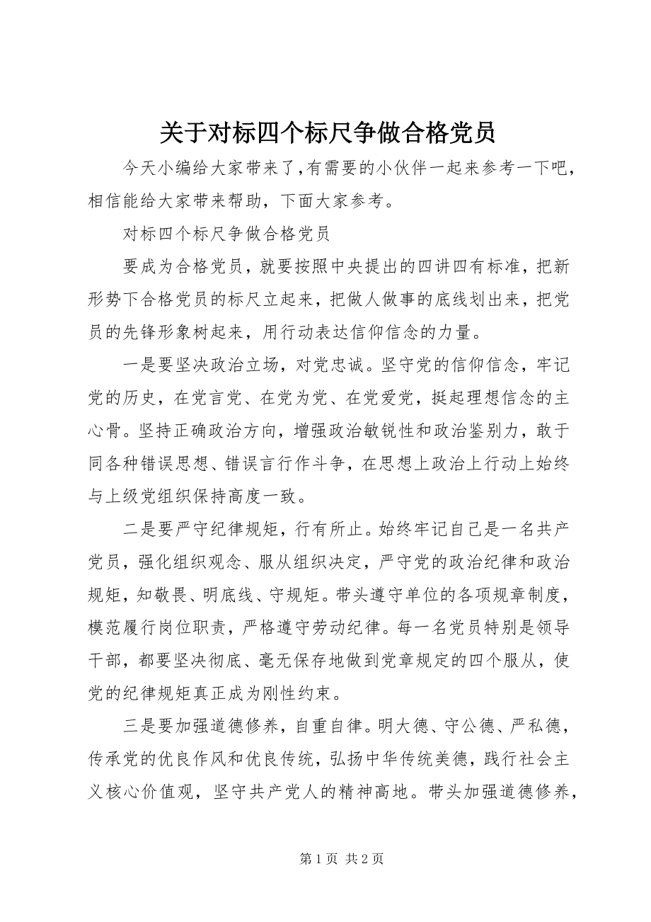 2023年对标四个标尺争做合格党员2.docx_第1页