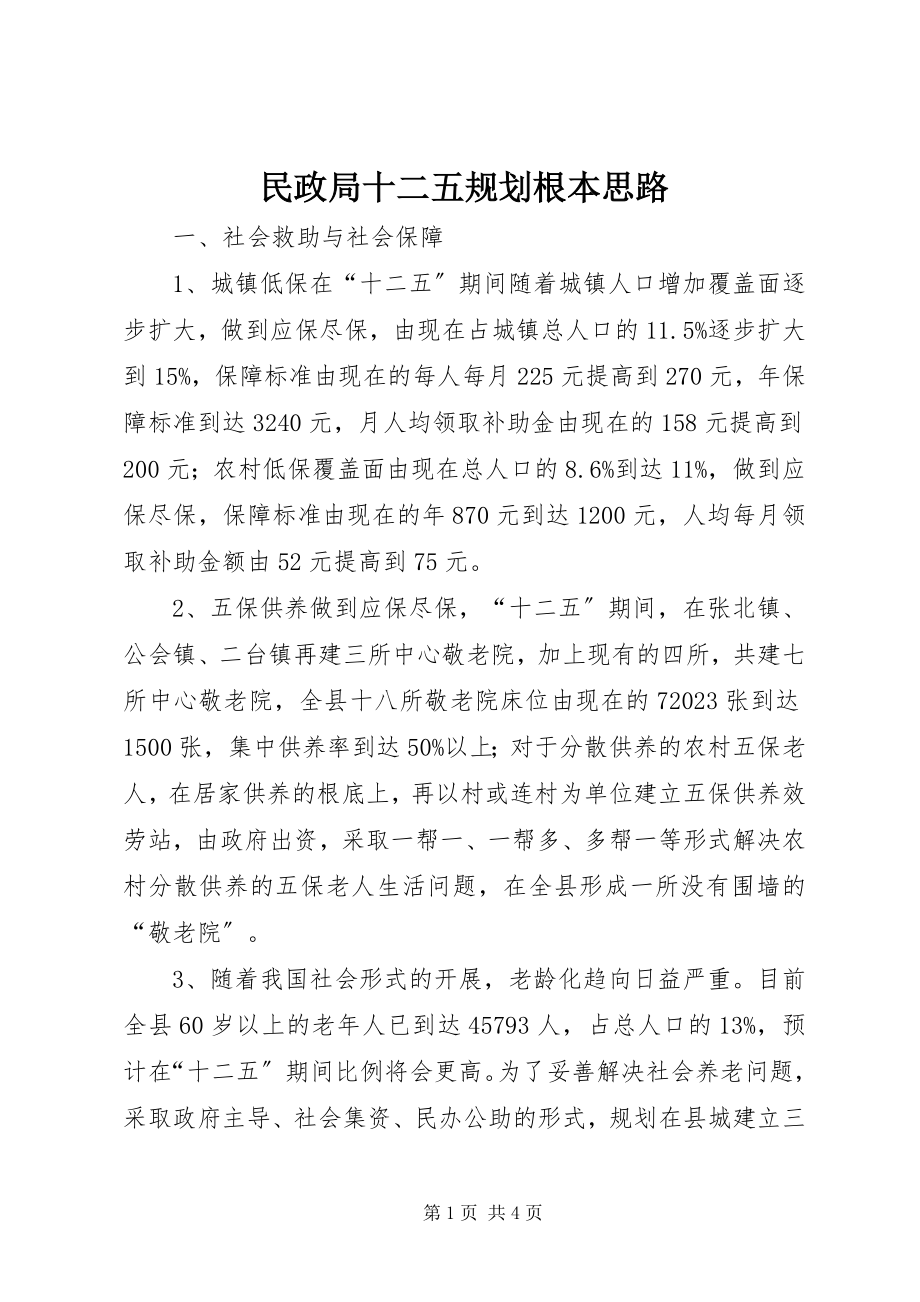 2023年民政局十二五规划基本思路.docx_第1页