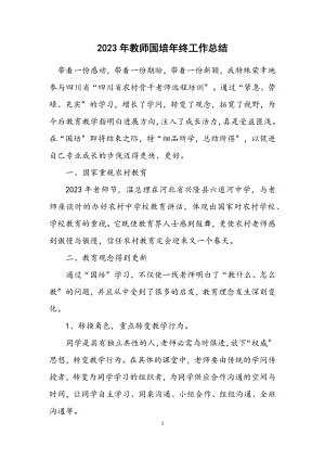 2023年教师国培年终工作总结.docx