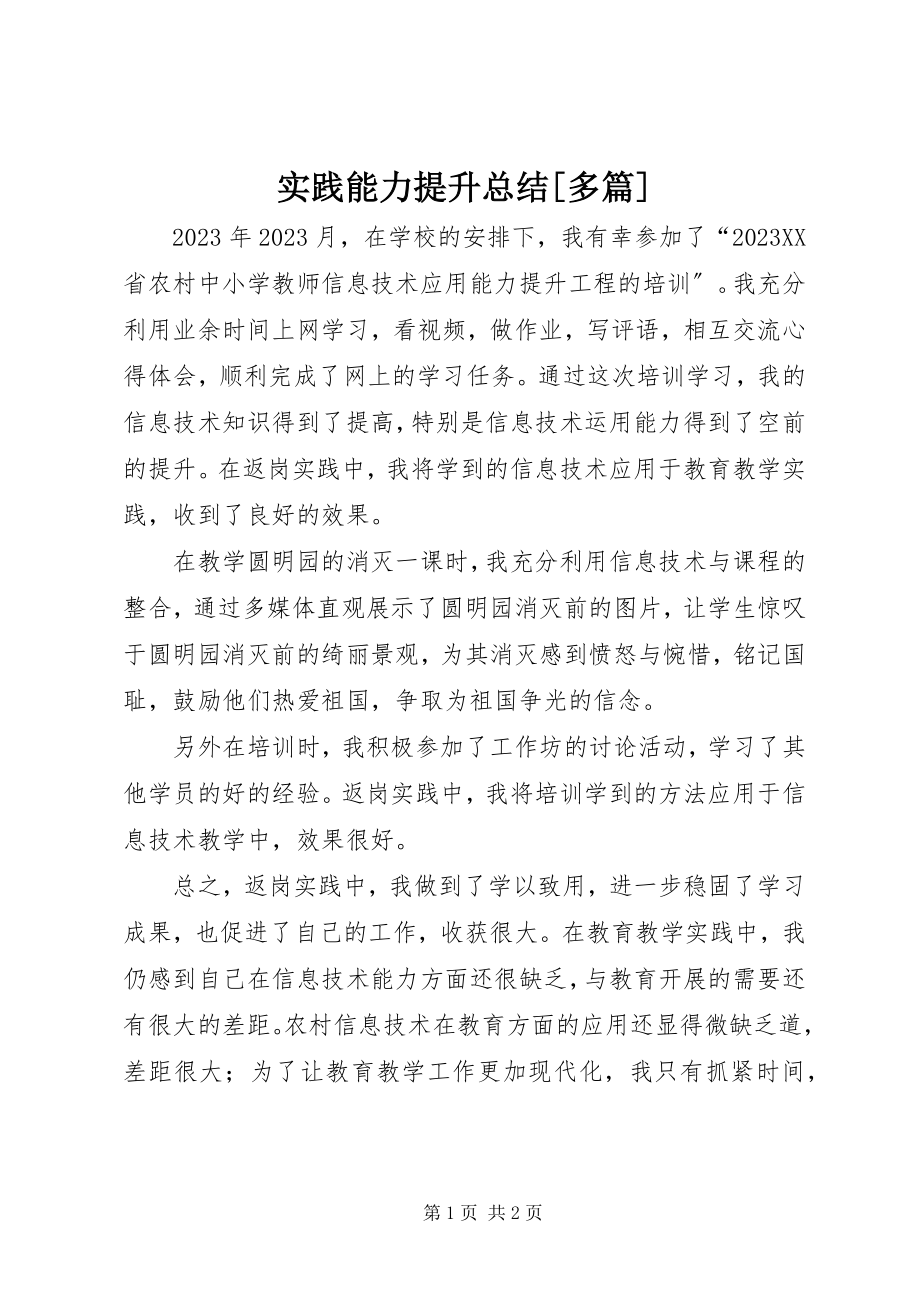 2023年实践能力提升总结多篇.docx_第1页