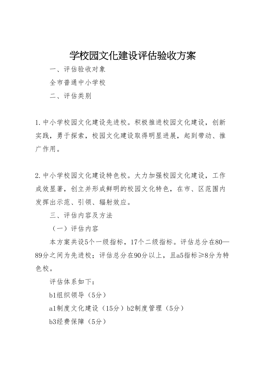 2023年学校园文化建设评估验收方案.doc_第1页