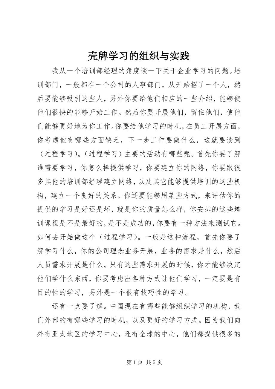 2023年壳牌学习的组织与实践.docx_第1页