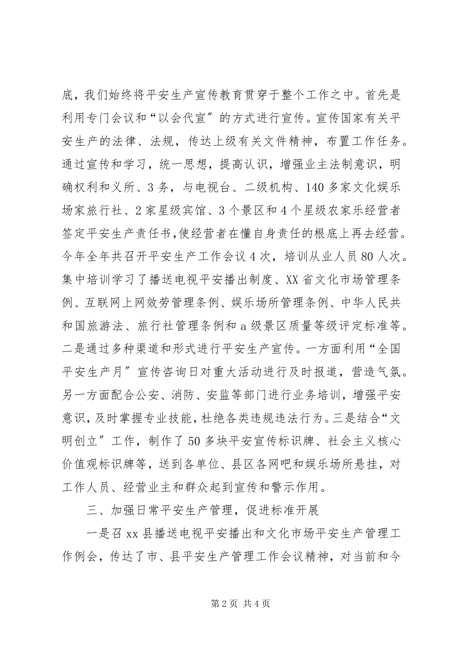 2023年乡镇文化广电局年度安全生产工作总结.docx_第2页