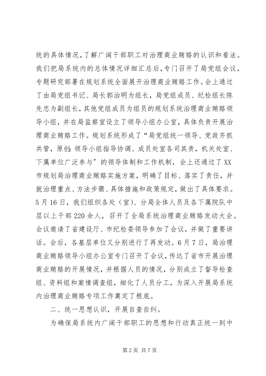 2023年规划系统贯彻全市治理商业贿赂专项工作情况汇报讲话.docx_第2页