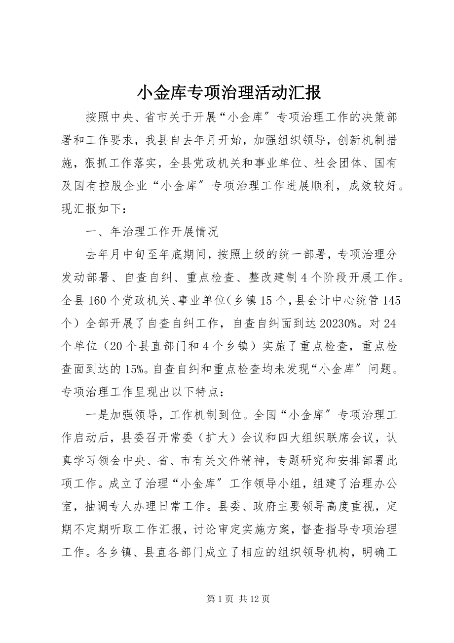 2023年小金库专项治理活动汇报.docx_第1页