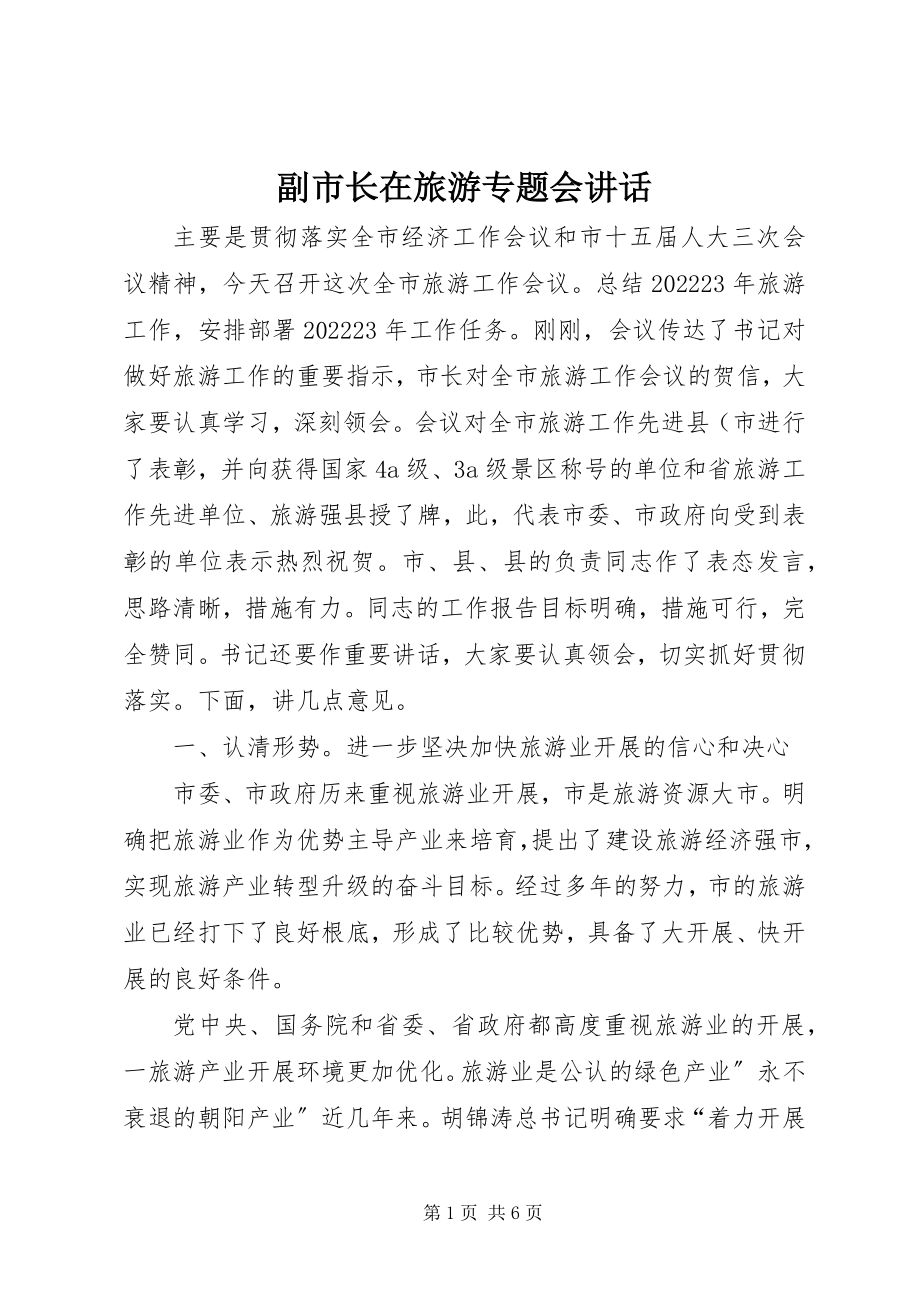 2023年副市长在旅游专题会致辞.docx_第1页