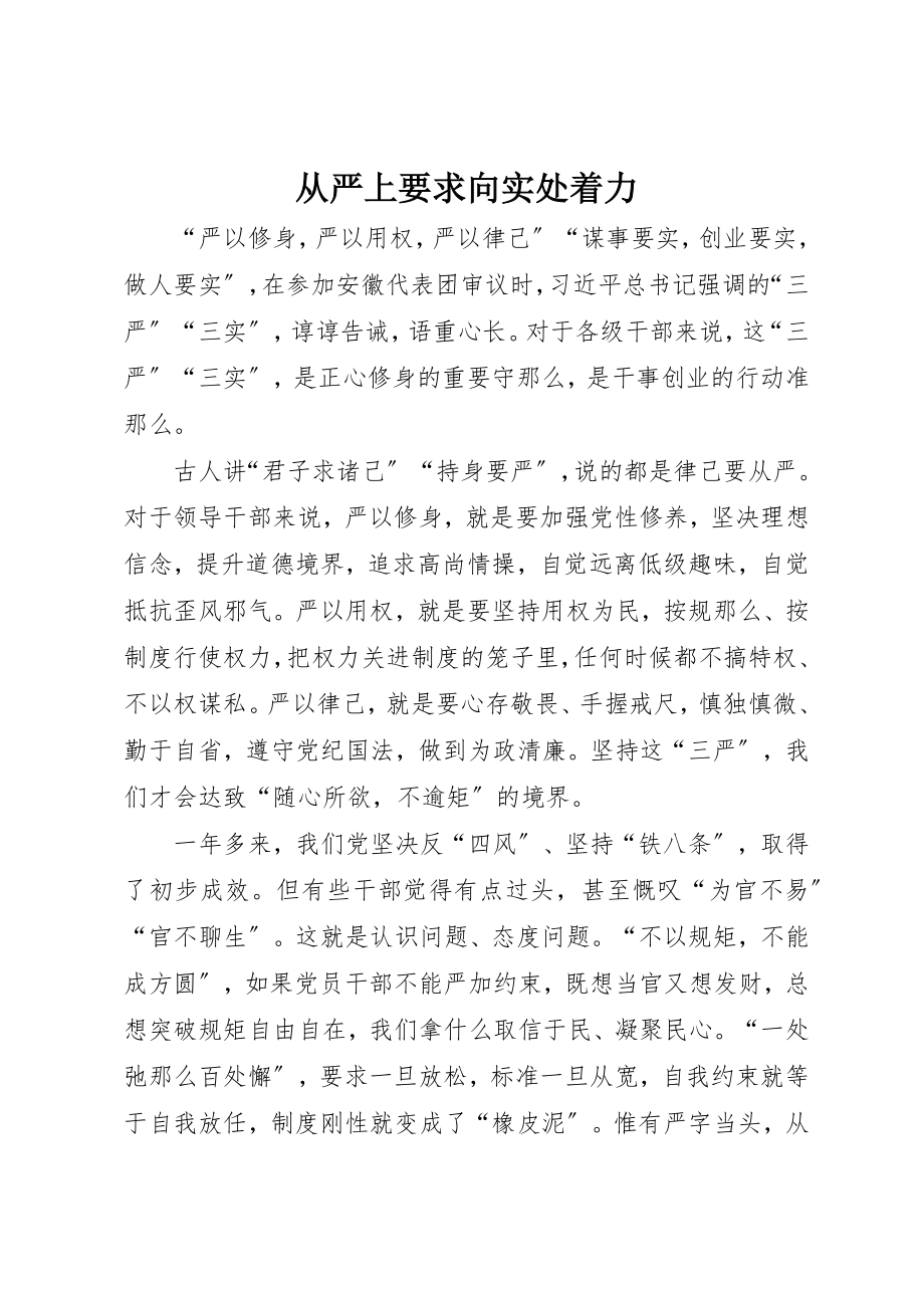 2023年从严上要求向实处着力.docx_第1页