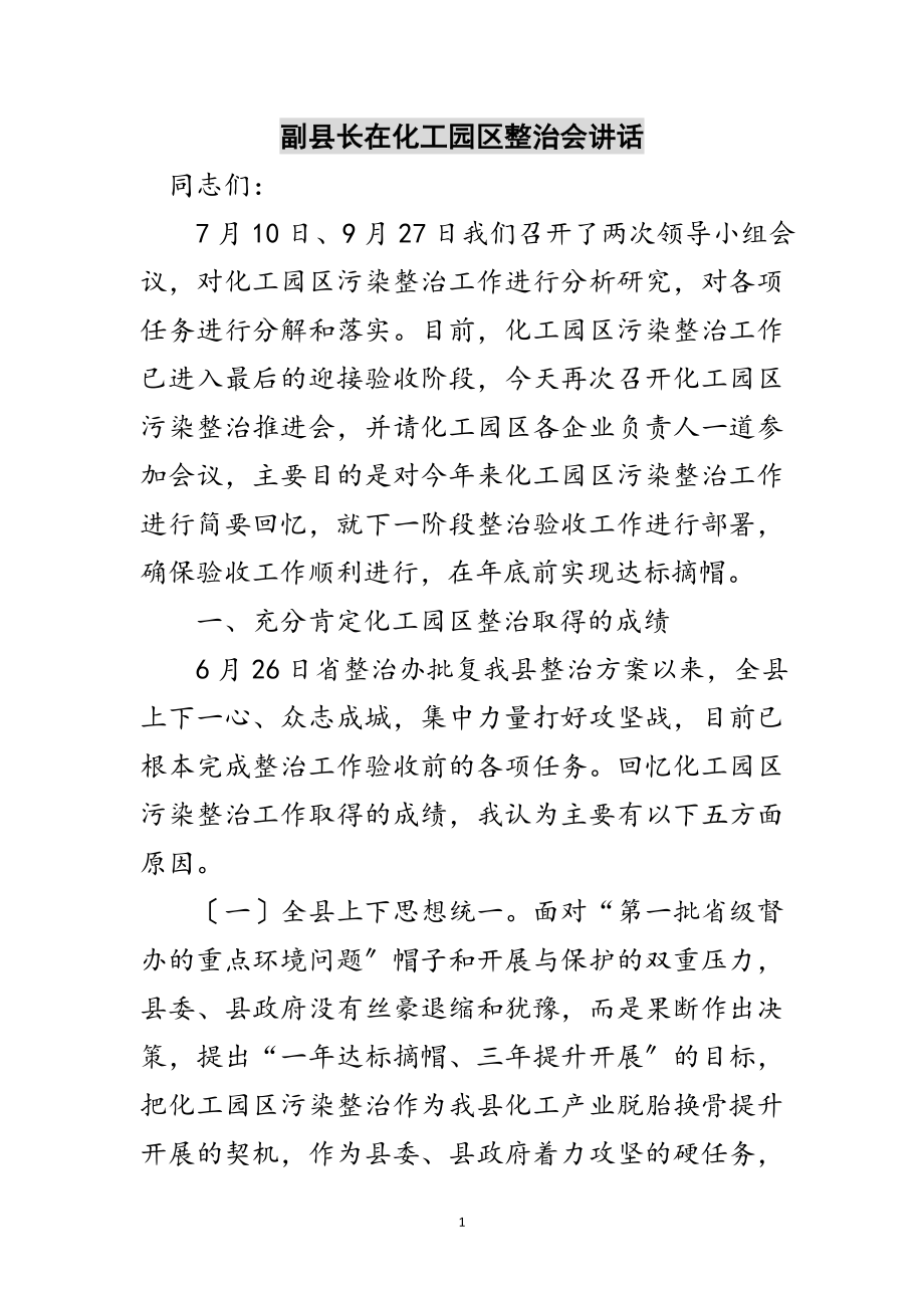 2023年副县长在化工园区整治会讲话范文.doc_第1页