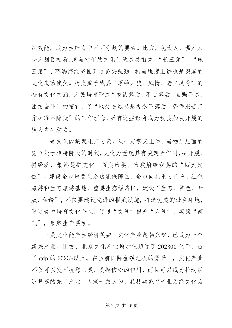 2023年县委副书记在文化推进会上致辞.docx_第2页