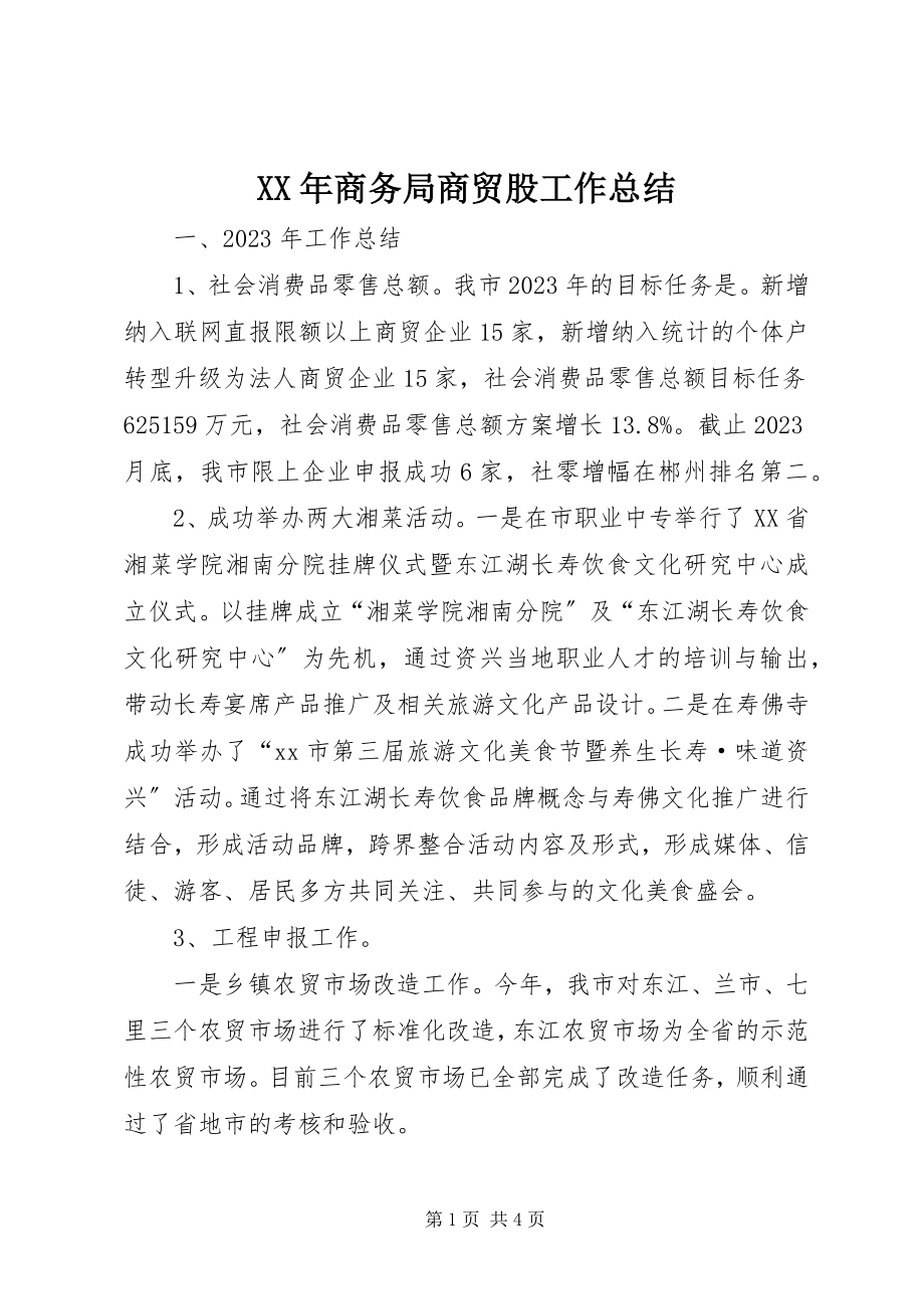 2023年商务局商贸股工作总结.docx_第1页