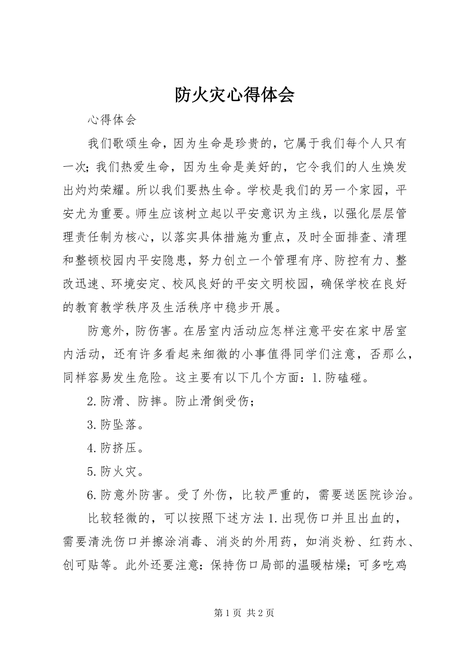 2023年防火灾心得体会.docx_第1页