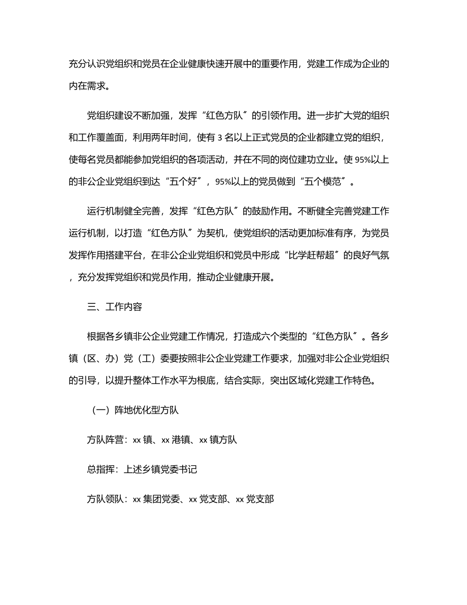 市委组织部关于在全市非公有制企业党组织中实施“红色方队”工程的安排意见.docx_第2页