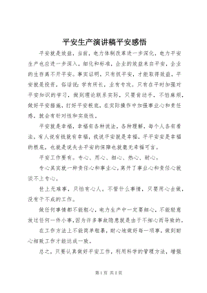 2023年安全生产演讲稿安全感悟新编.docx