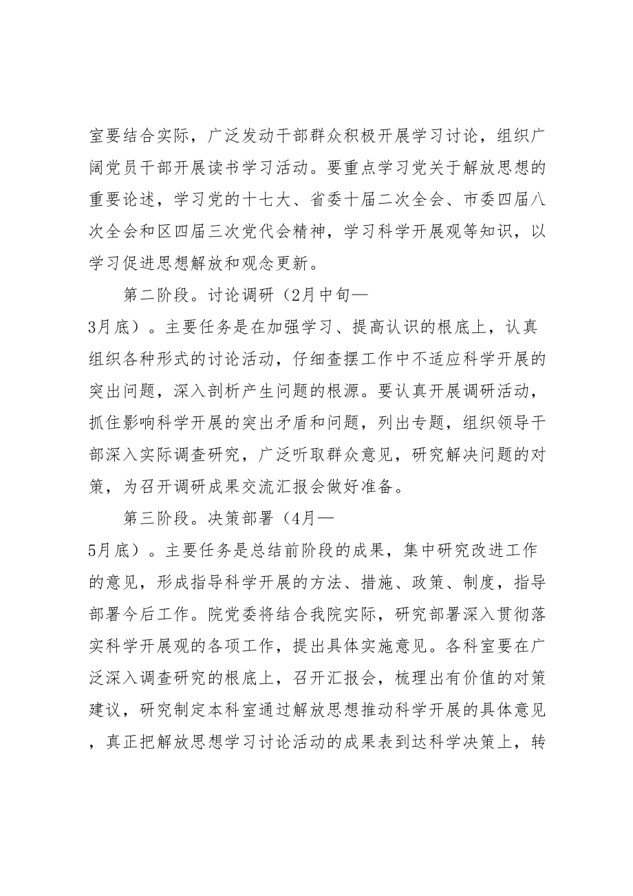 2023年医院开展解放思想学习讨论活动实施方案 2.doc_第3页