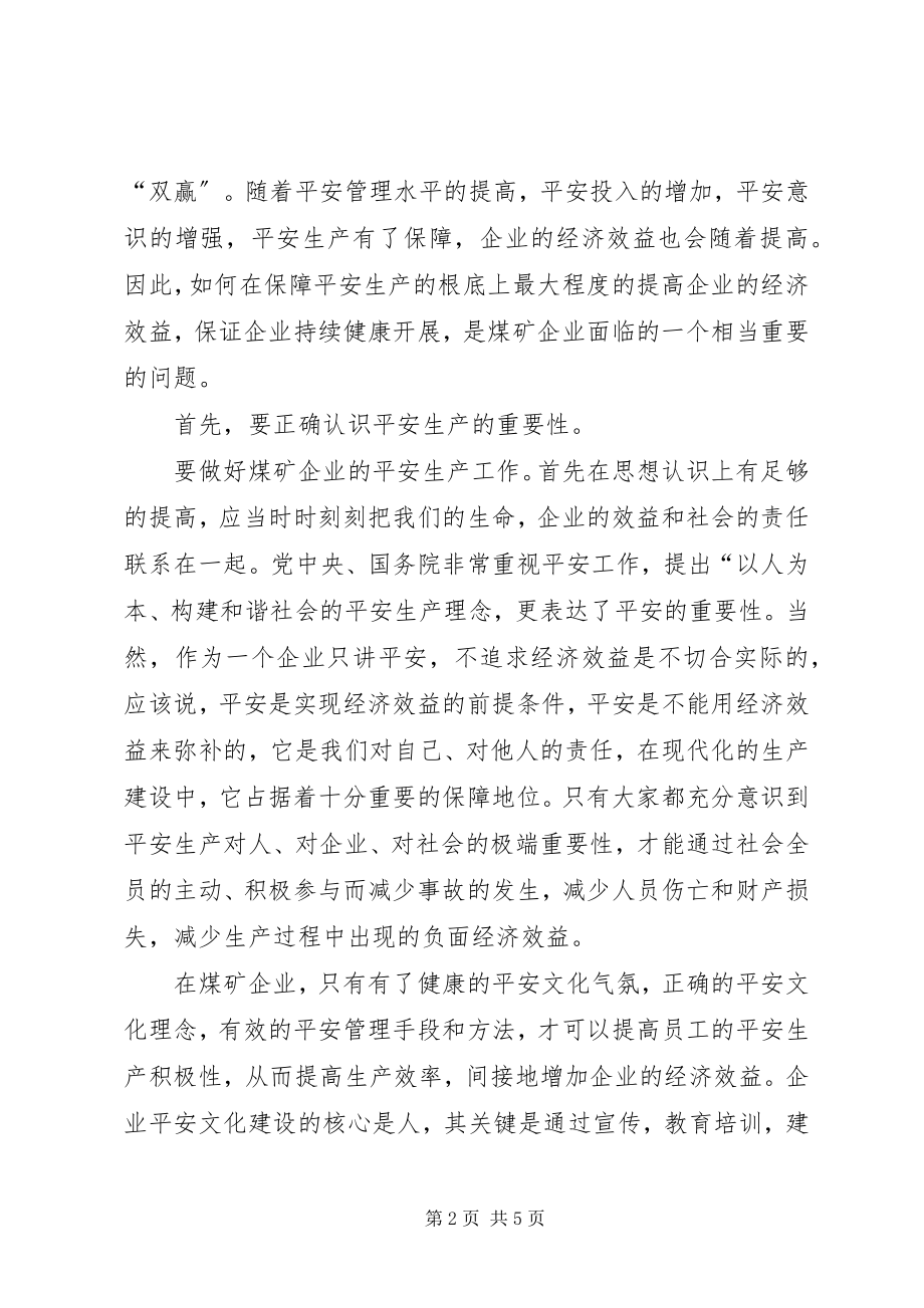 2023年论煤矿安全生产投入与经济效益关系.docx_第2页