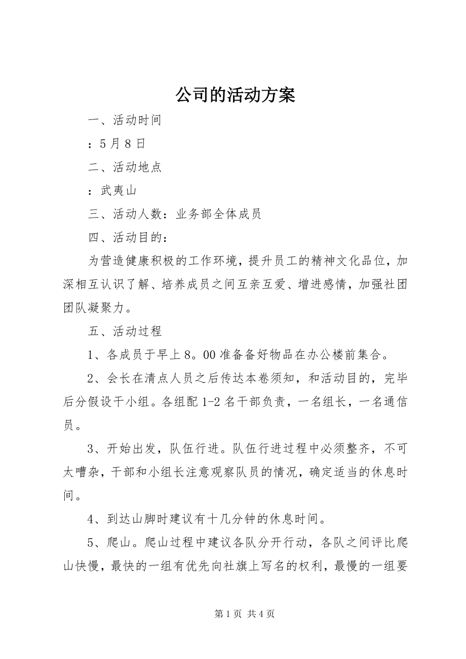 2023年公司的活动方案.docx_第1页