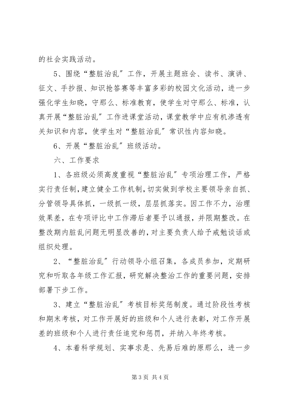 2023年小学整脏治乱实施方案及措施.docx_第3页