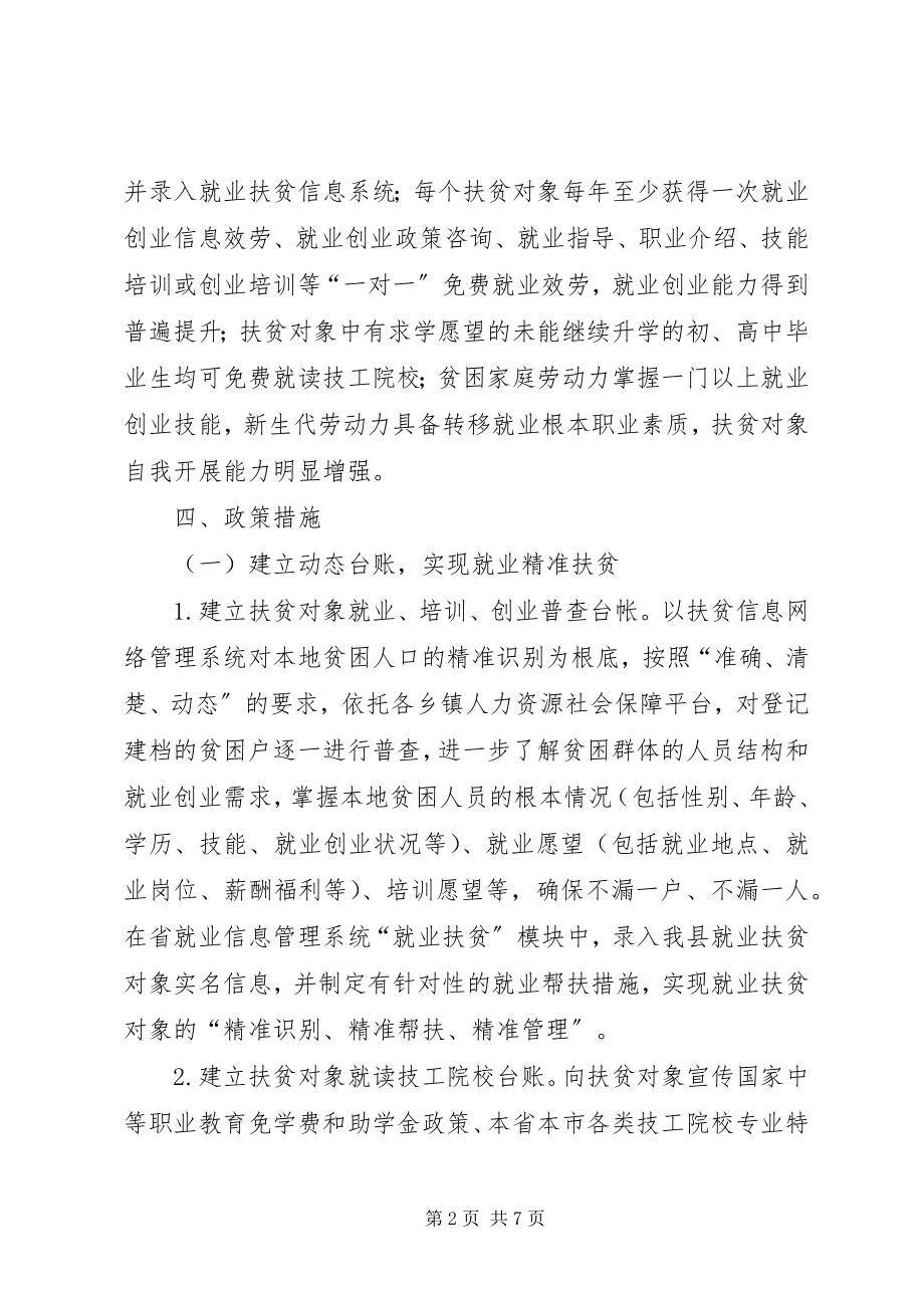 2023年就业扶贫工程脱贫攻坚实施方案.docx_第2页