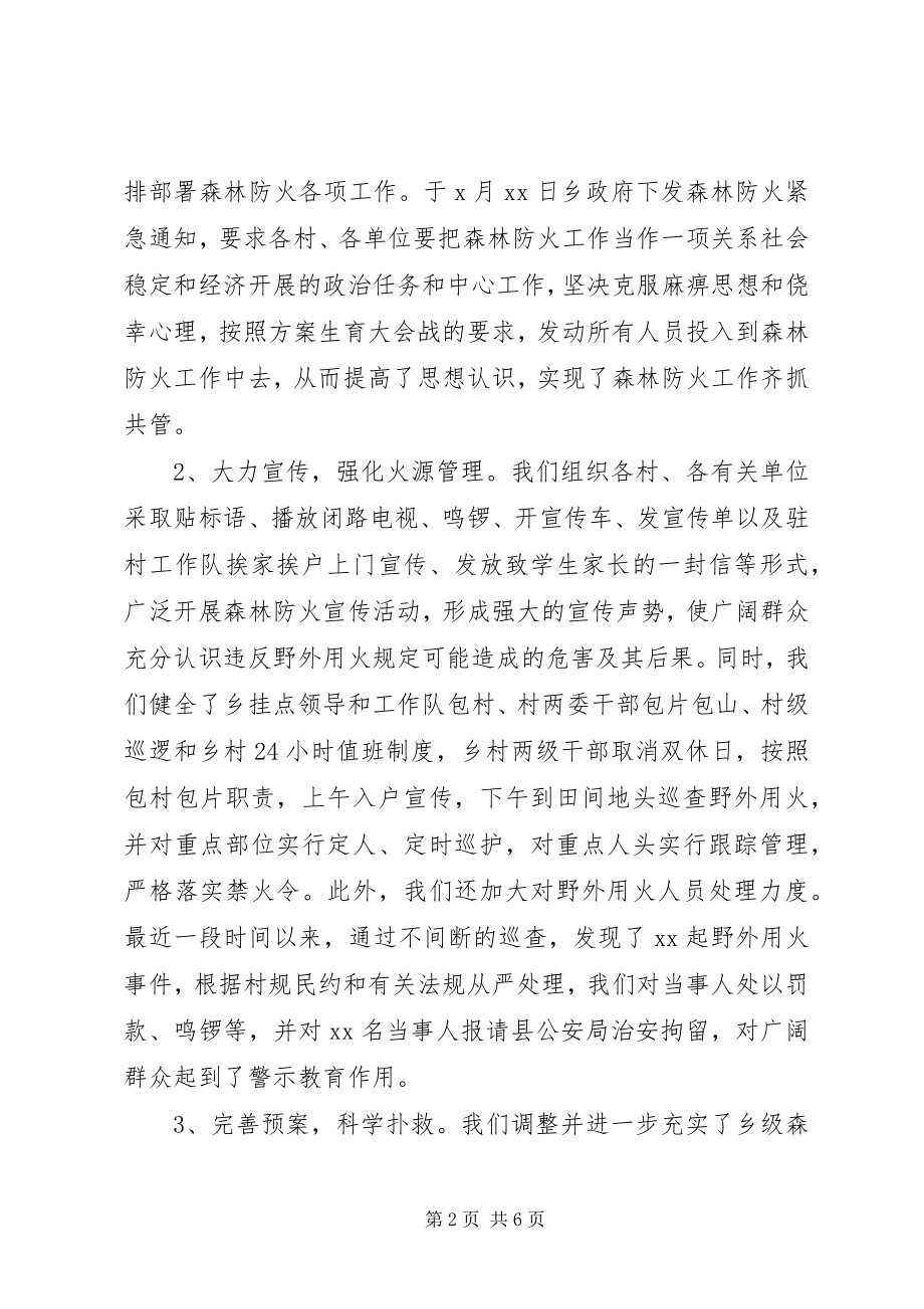 2023年乡镇森林防火工作情况汇报.docx_第2页