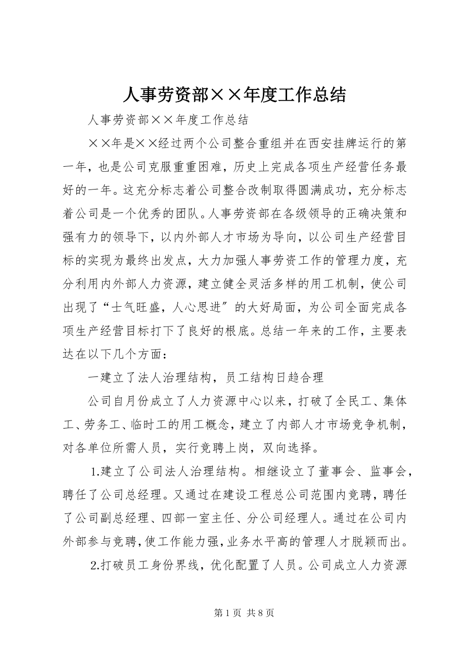 2023年人事劳资部度工作总结.docx_第1页