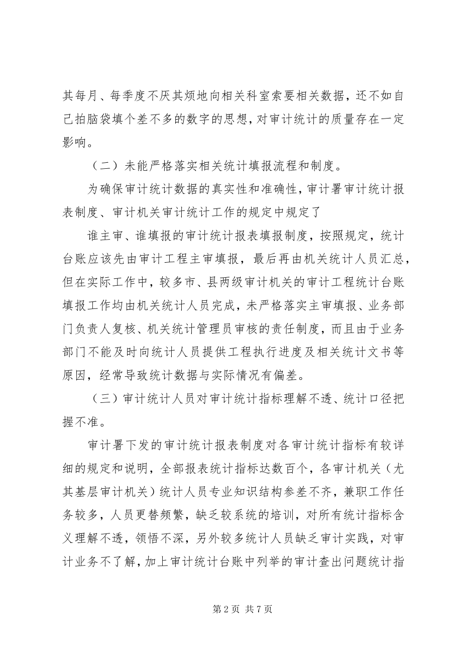 2023年基层审计统计管理工作存在的问题及对策.docx_第2页