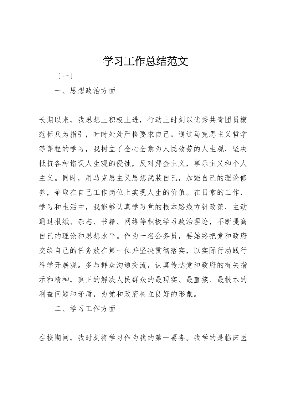 2023年学习工作总结范文.doc_第1页