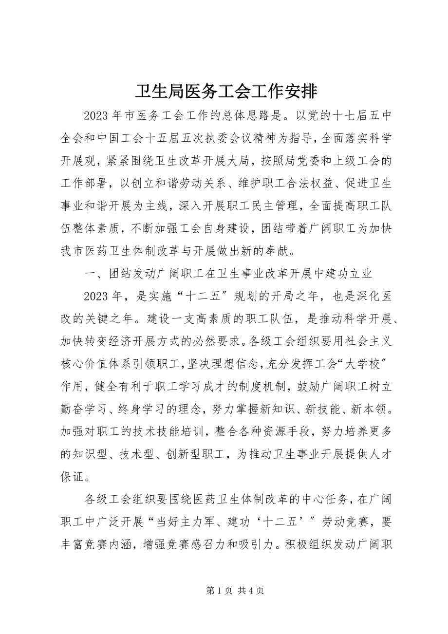 2023年卫生局医务工会工作安排.docx_第1页