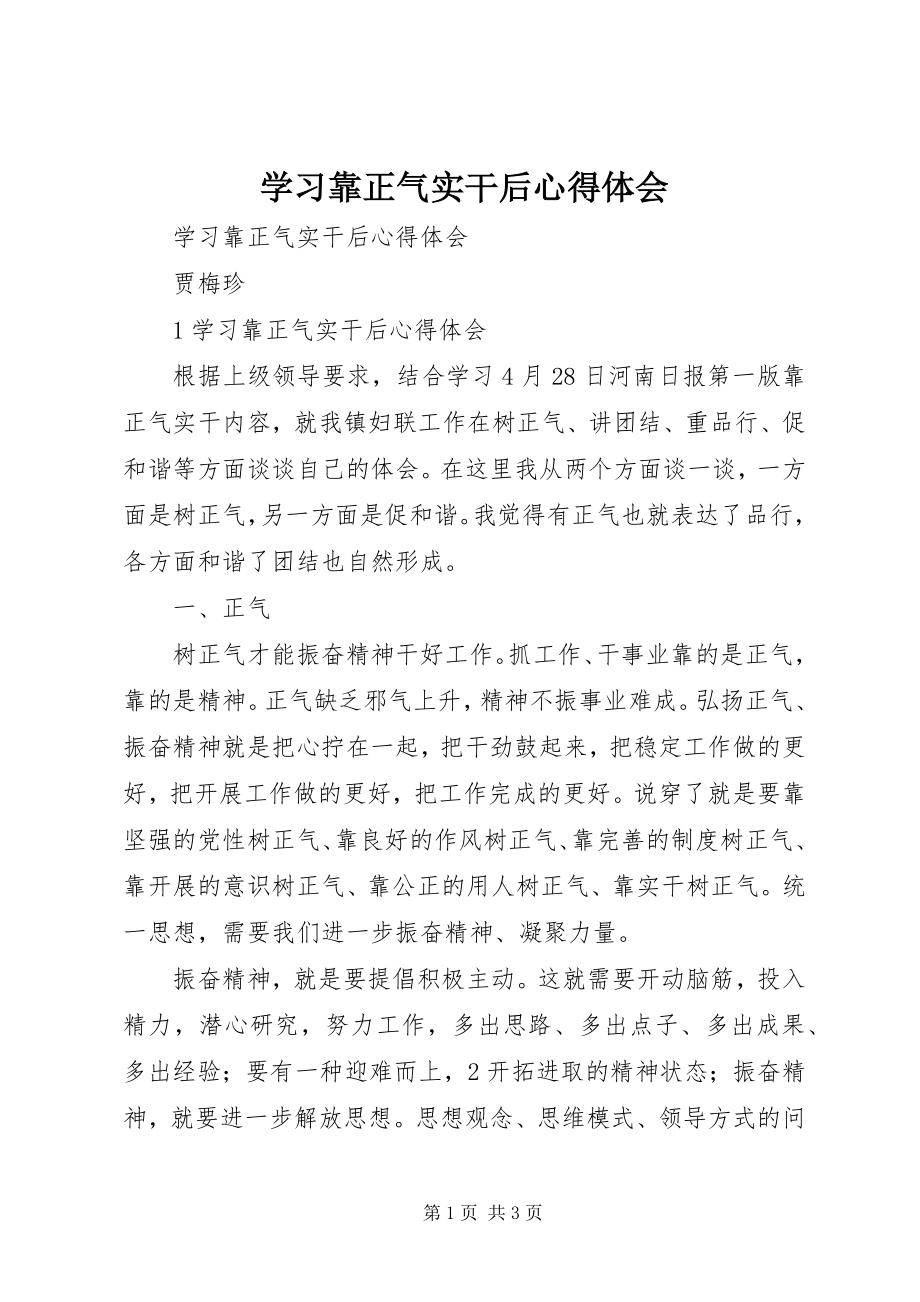 2023年学习靠正气实干后心得体会.docx_第1页