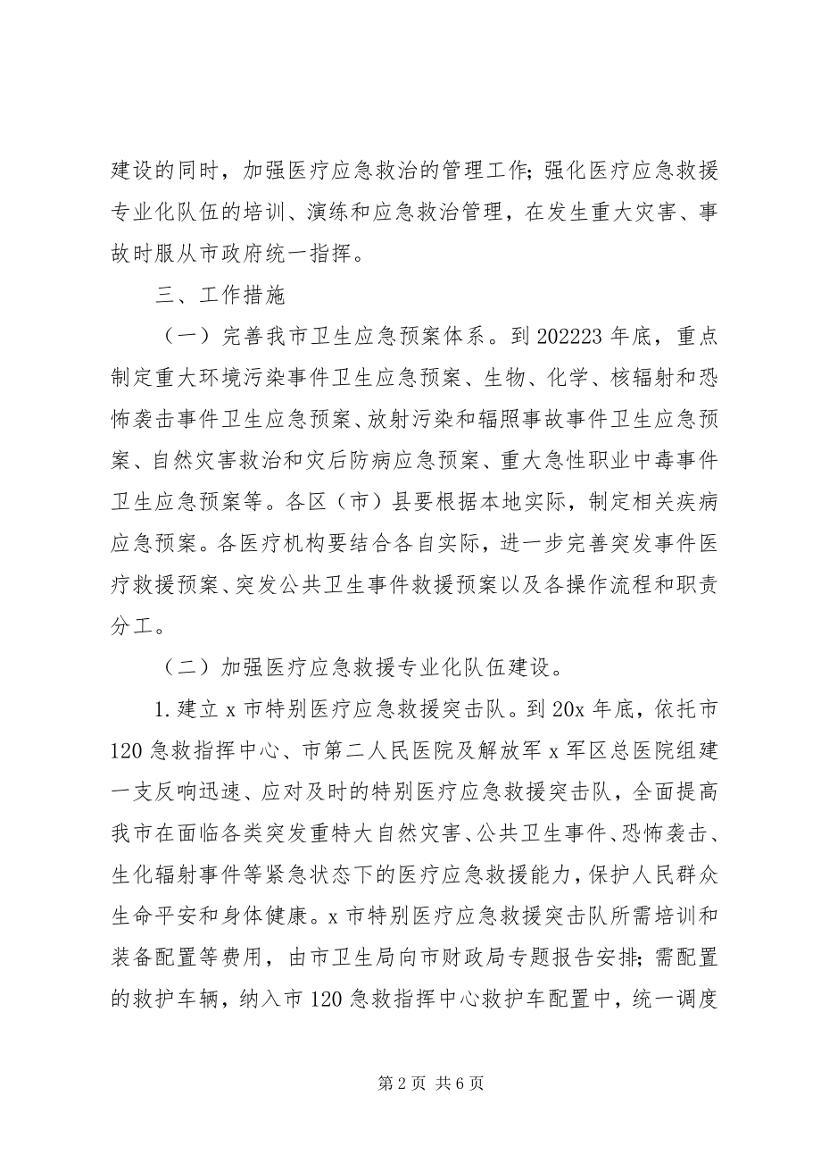 2023年医疗应急救治能力建设意见.docx_第2页