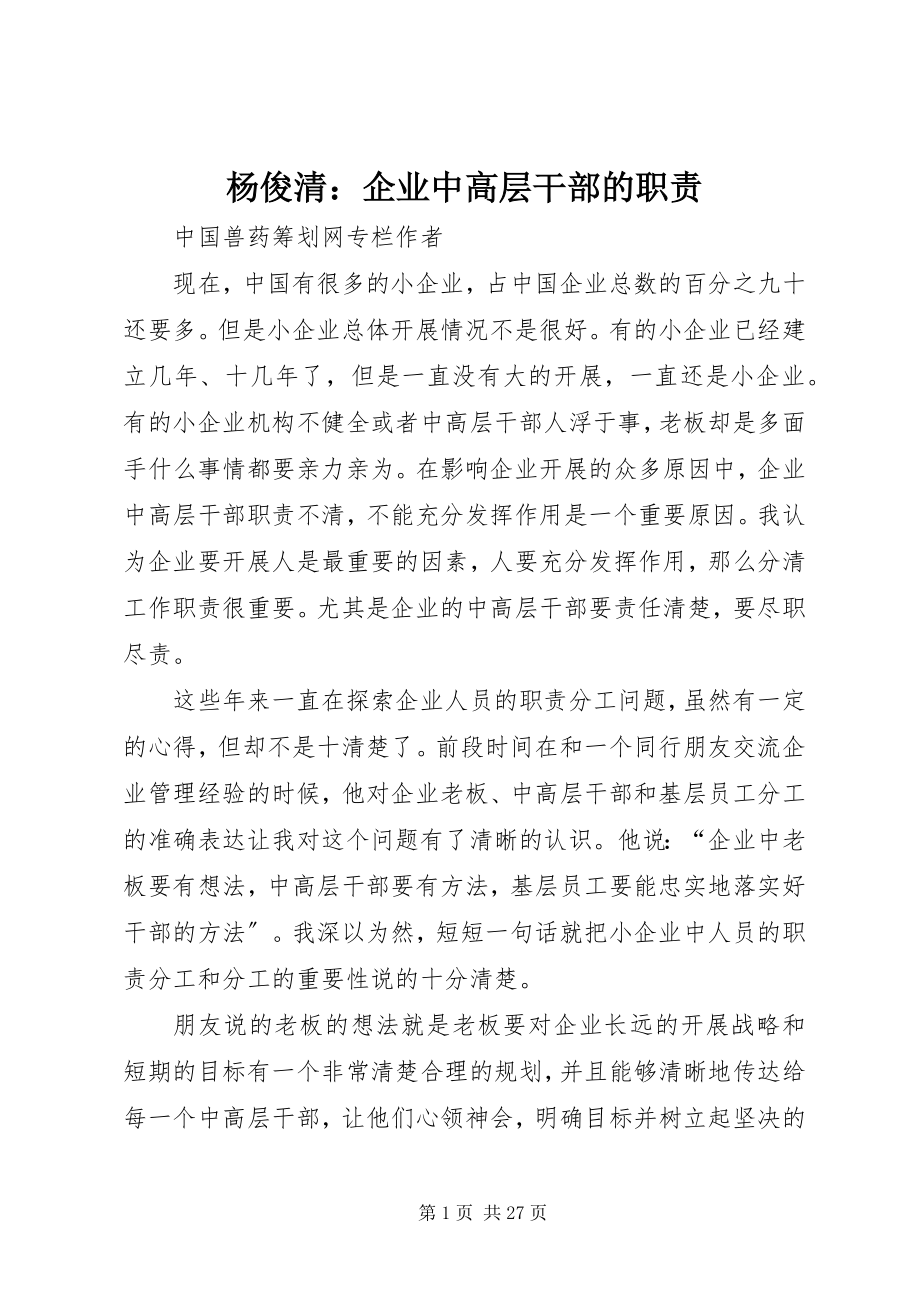 2023年杨俊清企业中高层干部的职责.docx_第1页