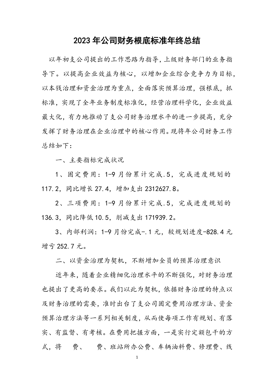 2023年公司财务基础规范年终总结.docx_第1页